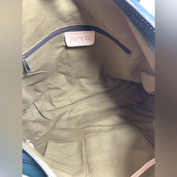 Genuine IVTG distressed blue leather briefcase messenger bag crossbody - Picture 15 of 16